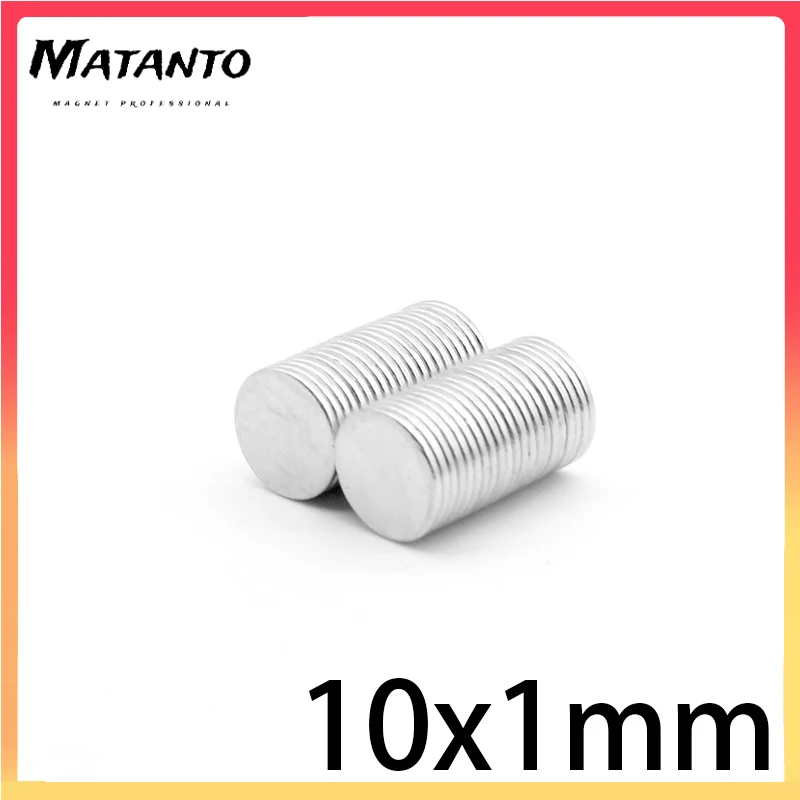 20/50/100/200/500PCS 10×1 Round Strong Magnet 10mm X 1mm Neodymium Permanent Search Magnet Disc 10x1mm Powerful Magnetic 10*1 mm