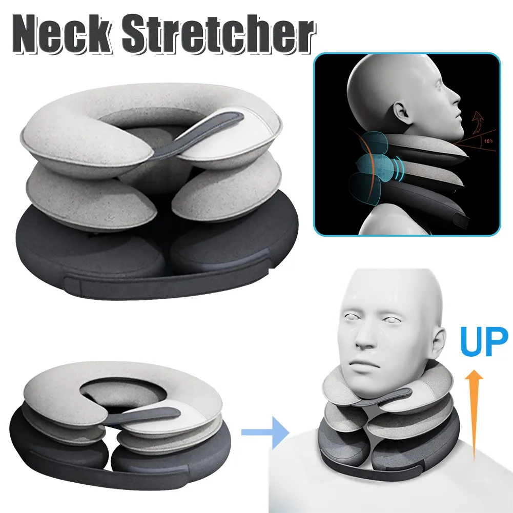 Iatabl Crvical Rlaxation Collar Sparat Iation Pump 3 Tubs Nck Dcomprssion Dvic Pain Rlif Soft for Old_voghion.com