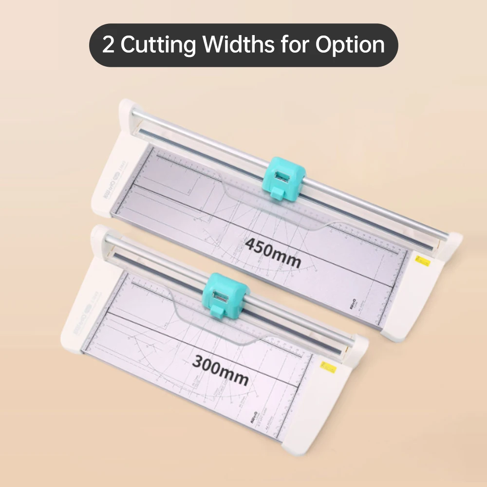 【New】KWTRIO Paper Cutter 450mm/300mm Width Paper Trimmer Multi Purpose with 4 Cutting Heads Straight Lines/ Curves/ Dotted Lines
