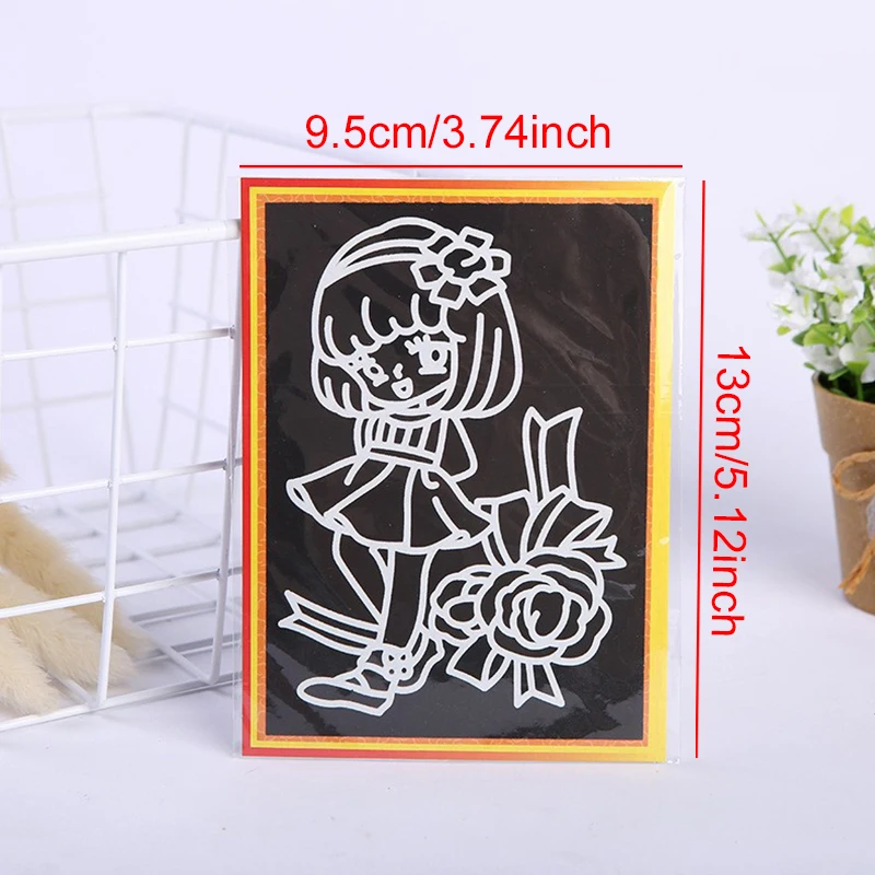 10 Lenzuola/Set Arcobaleno Magico Scratch Disegno di Carta Multicolore Pittura Strumenti Didattici Scuola Artclass Aiuti Graffiti Forniture ZYF - immagine 6