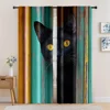 2pc,  Drapes black cat Versatile 100% Polyester,Without Electricity Versatile Applies to Living Room, Outdoor Decor 1