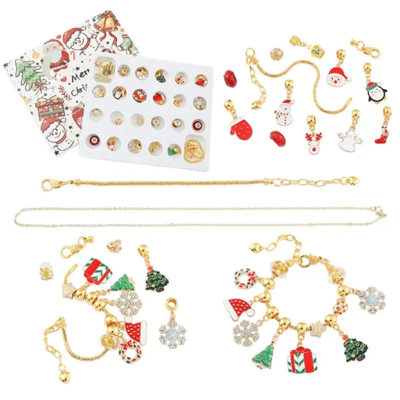 

Kids Advent Calendar 2023 24 Days Countdown To Christmas With Bracelet DIY Jewelry Making Kit Cute Charm For Girls Christmas