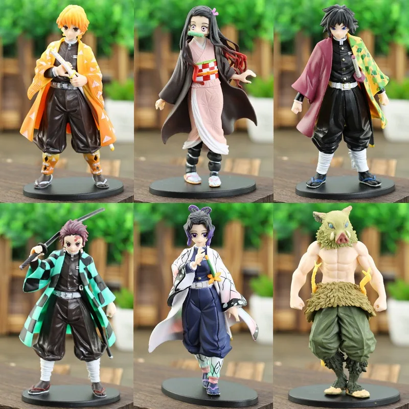 Estátuas Pvc Anime Figura 14-16Cm Zenitsu Kamado Nezuko Tanjirou