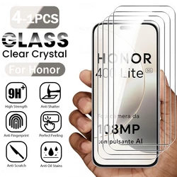 Premium Clear Crystal Case with 9H Tempered Glass Screen Protector for HONOR 400 Lite (3Pieces)