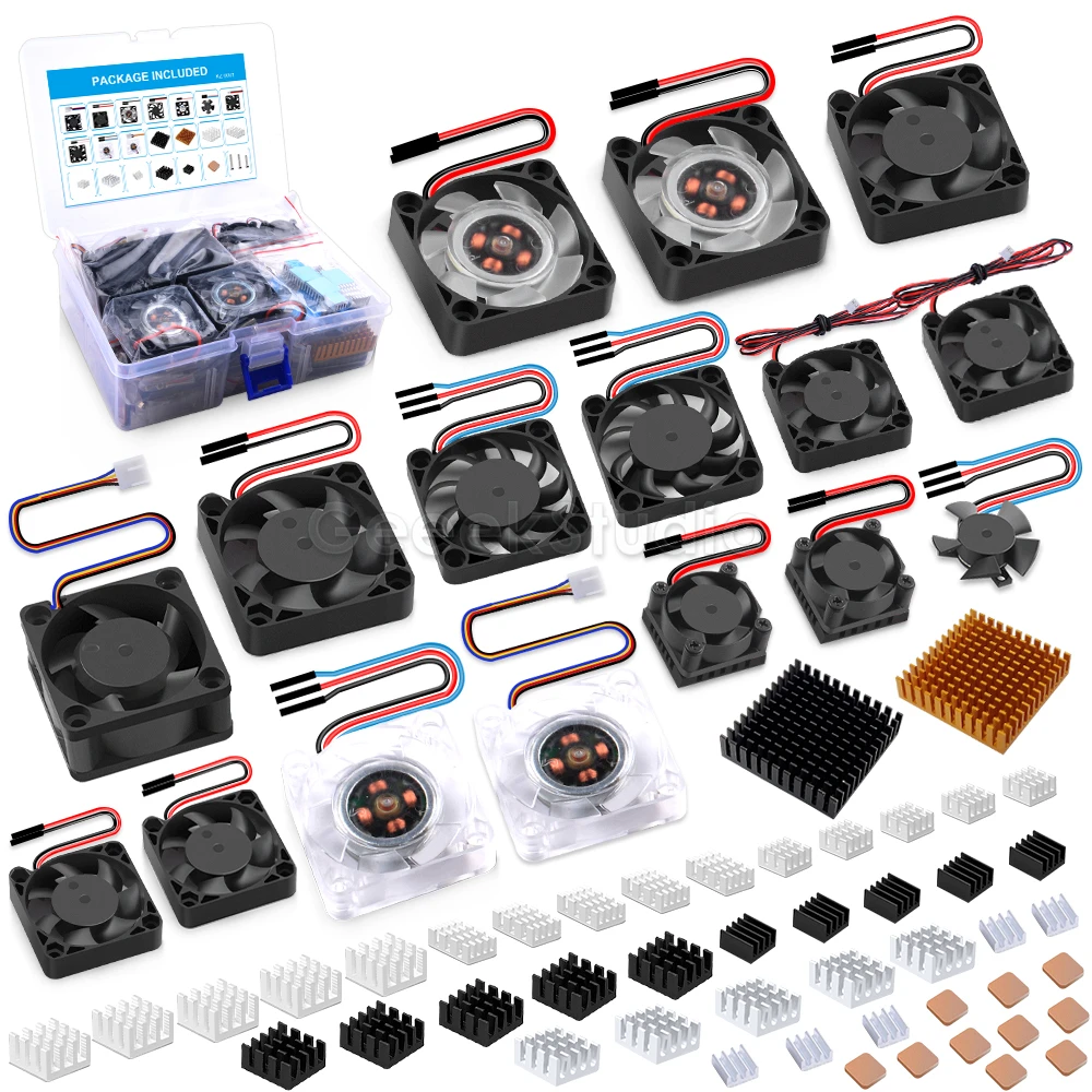 

Raspberry Pi Fans & Heatsinks Kit PWM Cooler Heat Sink for Raspberry Pi Jetson Nano and 3D Printer