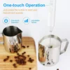 MINI Milk Frother USB Rechargeable 3 Speeds Foam Maker Coffee Whisk Mixer Electric Handle Blender Egg Beater 6
