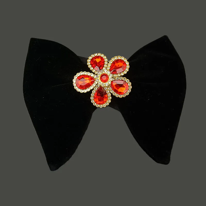 Vintage Samt Strass Fliege handgemachte Schmuck High-End Französisch britische Herren formelle Kleidung Hemd Zubehör Hochzeit Bowtes – Detail 2