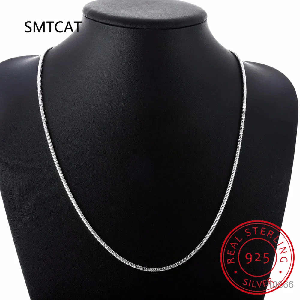 925 Silver 2mm Round Snake Chain Necklace 40cm 45cm 50cm 55cm 60cm 65cm 70cm 75cm Women Men silver necklace
