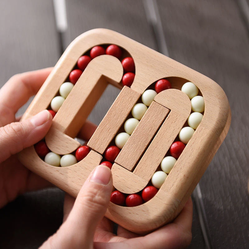 Magic Bean Cube Rotating Puzzle Wooden Brain Teaser Games stress Relief Gifts for Kids Adults Rompecabezas De Ingenio