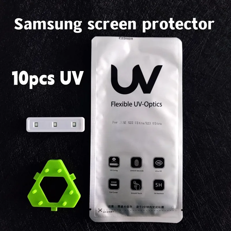 

10Pcs UV Screen Protector For Samsung Galaxy S23 Ultra 5G S22 S21 S20 Note 20 10 Plus HD Hydrogel Film Full Cover Membrane
