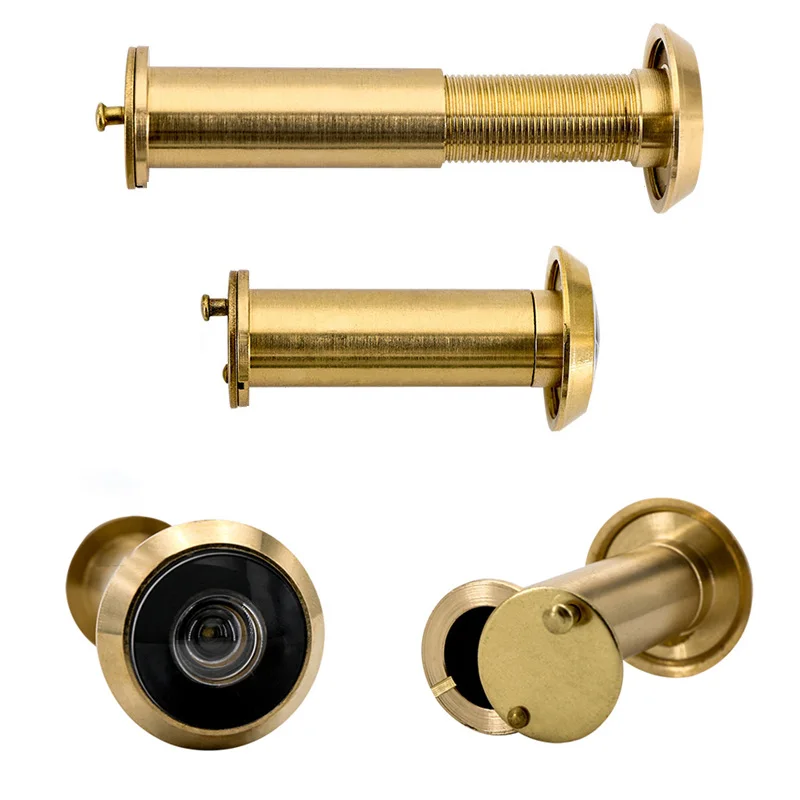 Spioncino Porta 220° Multicolore In Metallo, Adatto A Spessori 60-90 Mm, Colore Oro