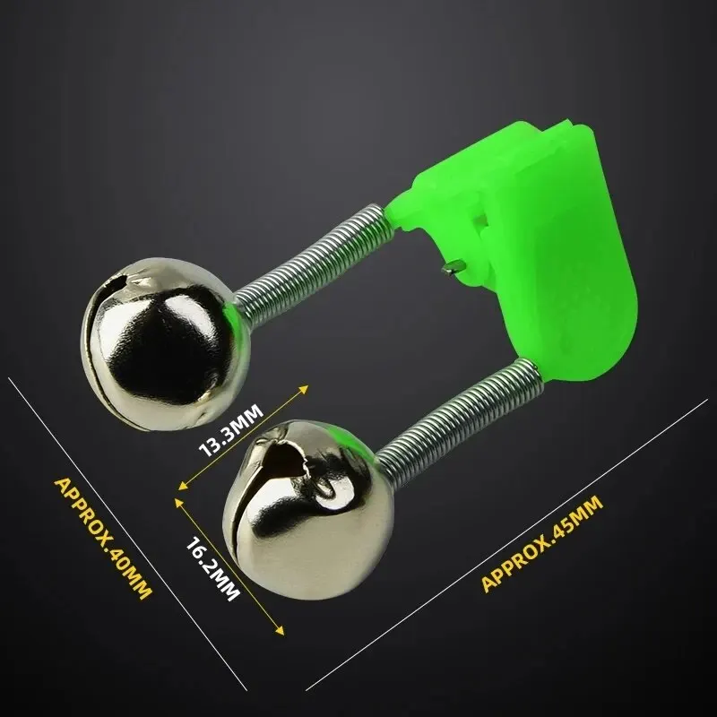 Description Picture 3 of item10Pcs/Lot Fishing Bite Alarms Rod Bell Rod Clamp Tip Clip Bells Ring Green ABS Fishing Accessory Gifts Outdoor Metal