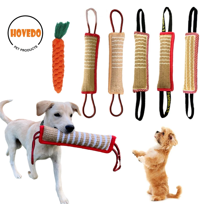 Dog Tug Toy Dog Training Bite Pillow Jute Bite Toy - Best for Tug of War,  Puppy Training Interactive Play - Interactive Toys for Small and Medium  Dogs