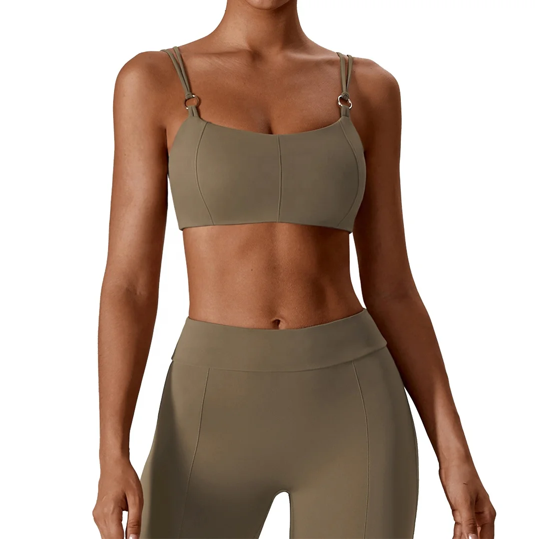 

Женские Эластичные компрессионные быстросохнущие легкие брюки-клеш и бюстгальтер для бега новинка комплект для фитнеса бега упражнений йоги