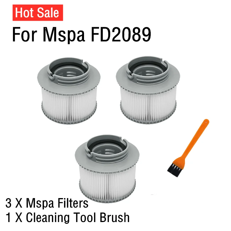 Mspa 2* PAIR-MSPA B0303499 Hot Tub Spa-Filter Cartridges Inc Protective Nets 90 Pleat 