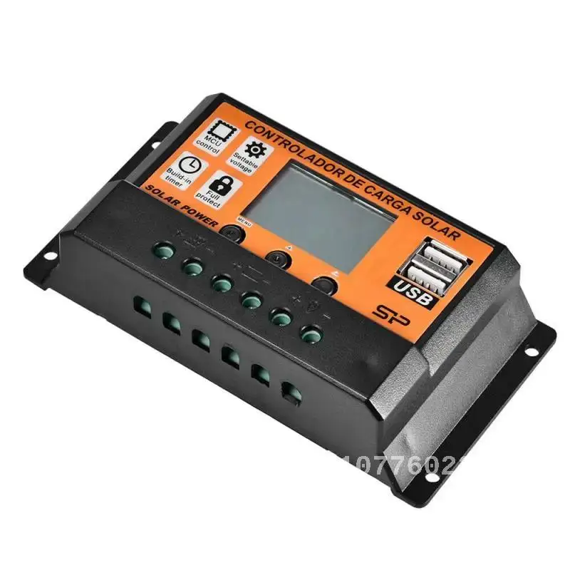 

10-100A MPPT/PWM Solar Charge Controller Dual USB 12V/24V Auto Solar Panel Battery Charge Controller Voltage Regulator