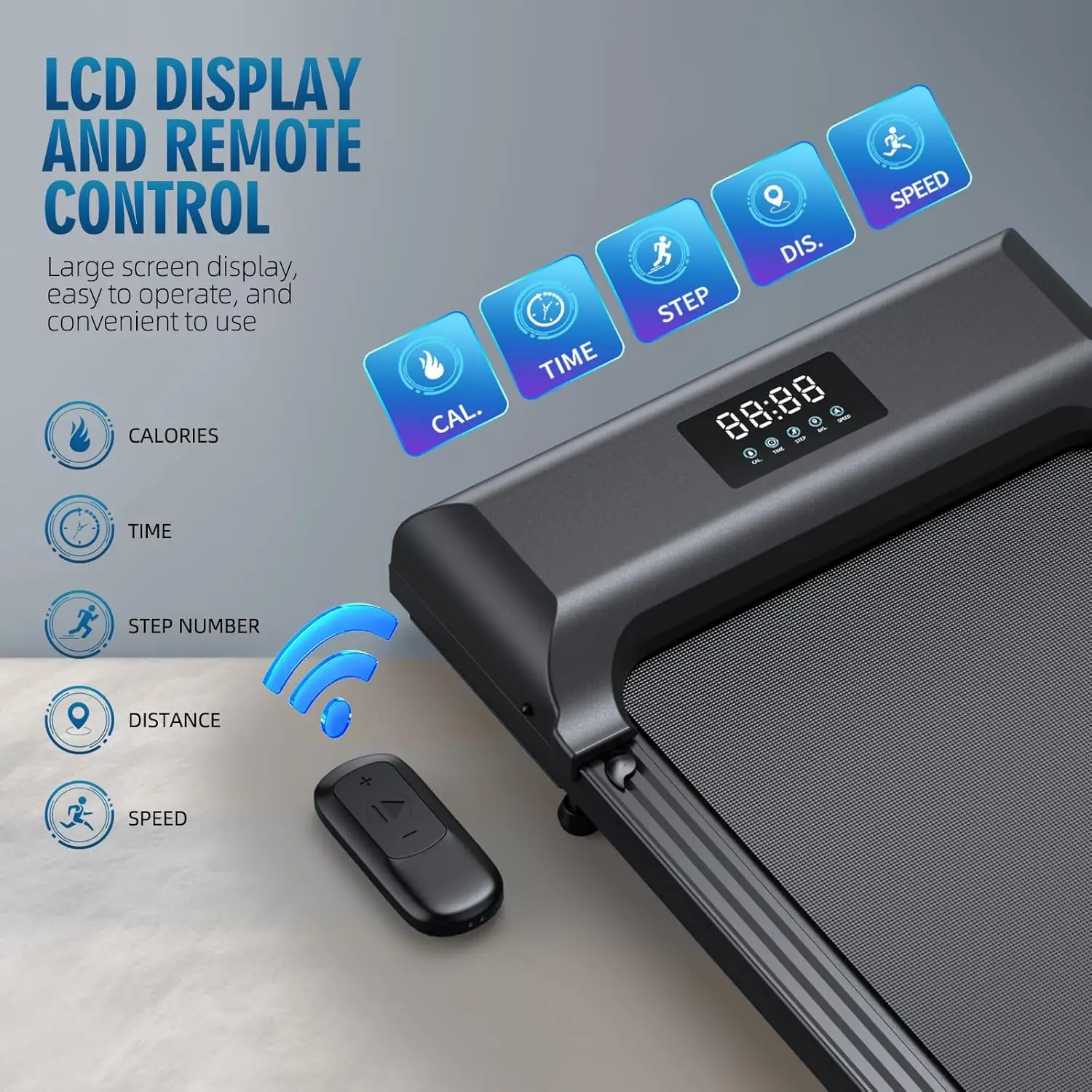 Walking Pad，Under Desk Treadmill 2 in 1 Treadmills，Portable Walking Treadmill 2.5HP, 320lbs Max Weight Remote Control LED