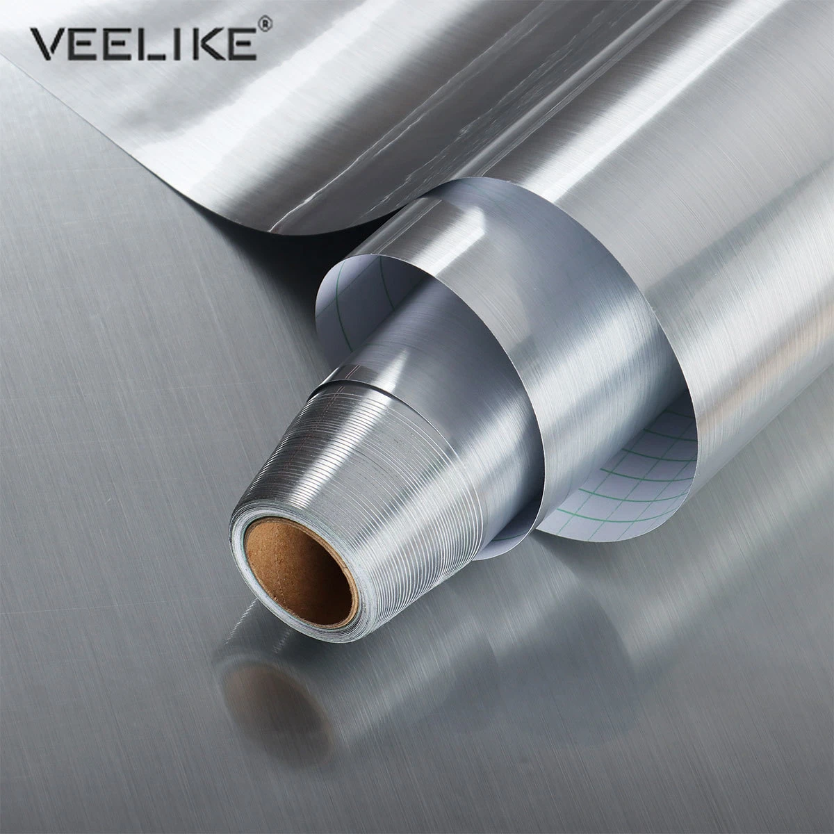 Kitchen Brushed Metallic Wall Stickers Vinyl Self Adhesive Wallpaper