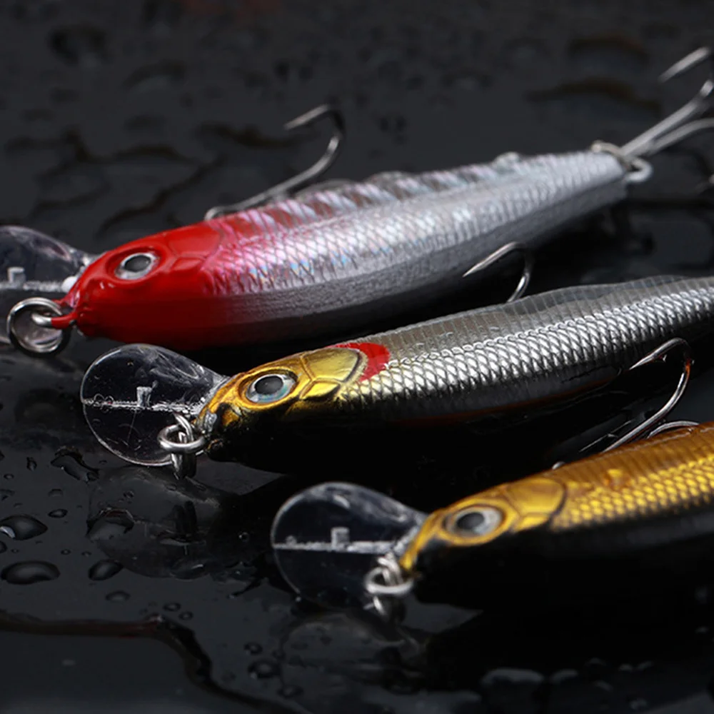 

1 Pcs Minnow Fishing Lure 53mm 3g 3D Eyes Crankbait Wobbler Artificial Plastic Hard Bait Fishing Tackle