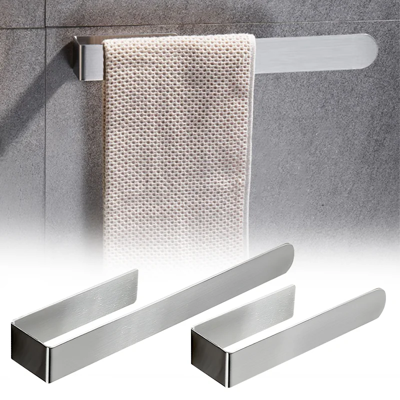 

Self-Adhesive Towel Holder Bathroom Towels Rack Kitchen Towel Hand Towel Holder Bar Stick on Wall Stainless Steel Matte Black