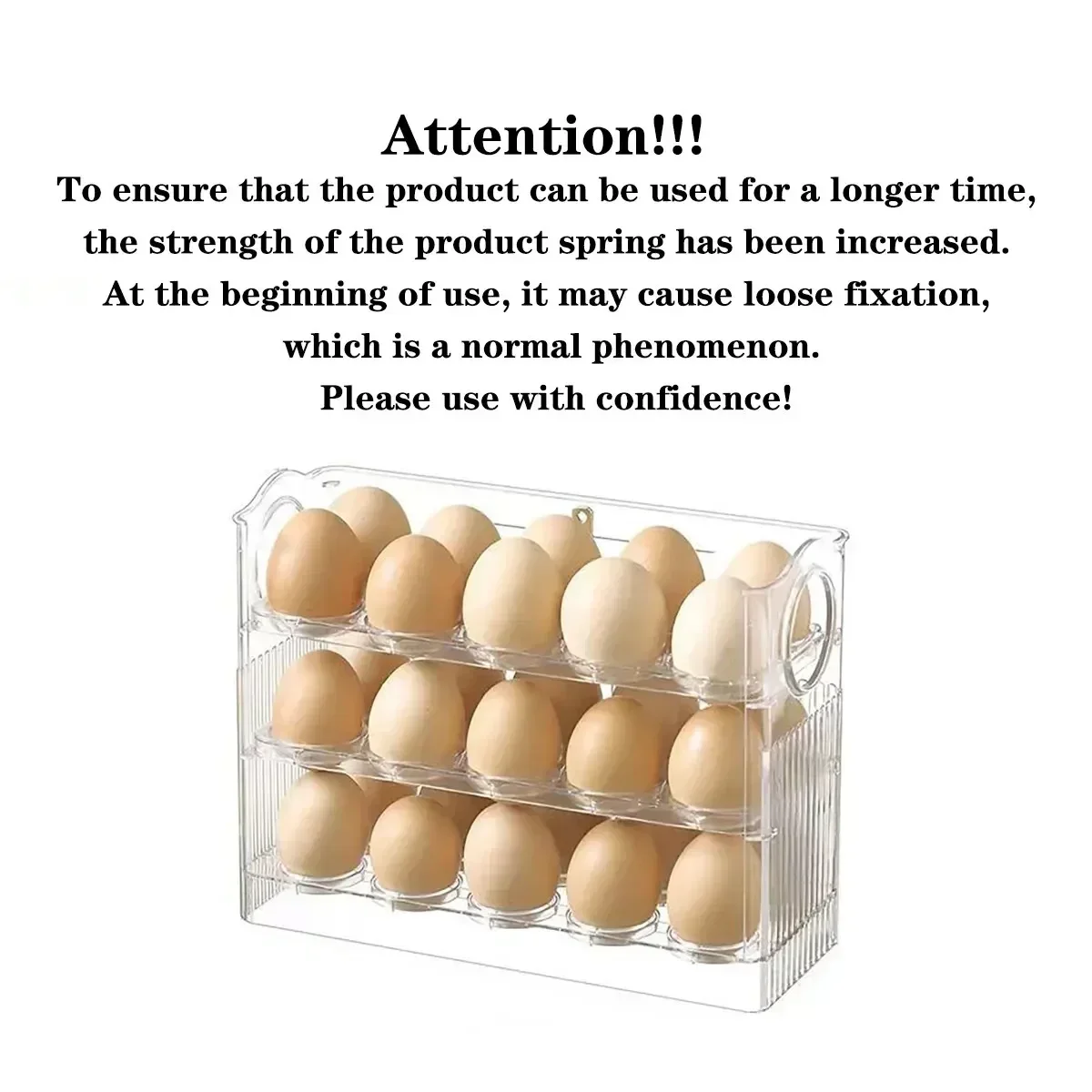 Egg Holder Kitchen Organizer Space-Saver Egg Box with Auto-Flip Design Freshness-Assured Refrigerator Door storage box kitchen storage box egg storage box egg dispenser food storage container egg storage container