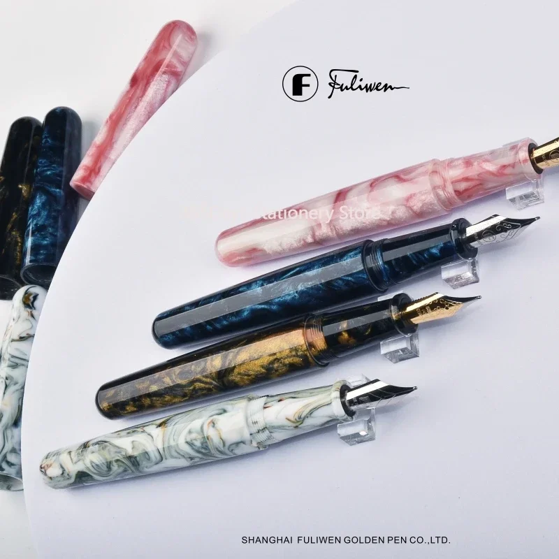 Fuliwen-ゴールドとシルバーのブレードペン先万年筆、クラシック 