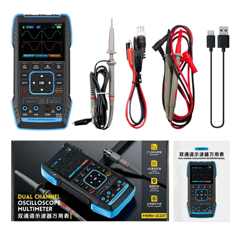 

Efficient and Compact 3 in 1 Digital Oscilloscope Multimeter for Various Applications Oscilloscope Multimeters 87HC