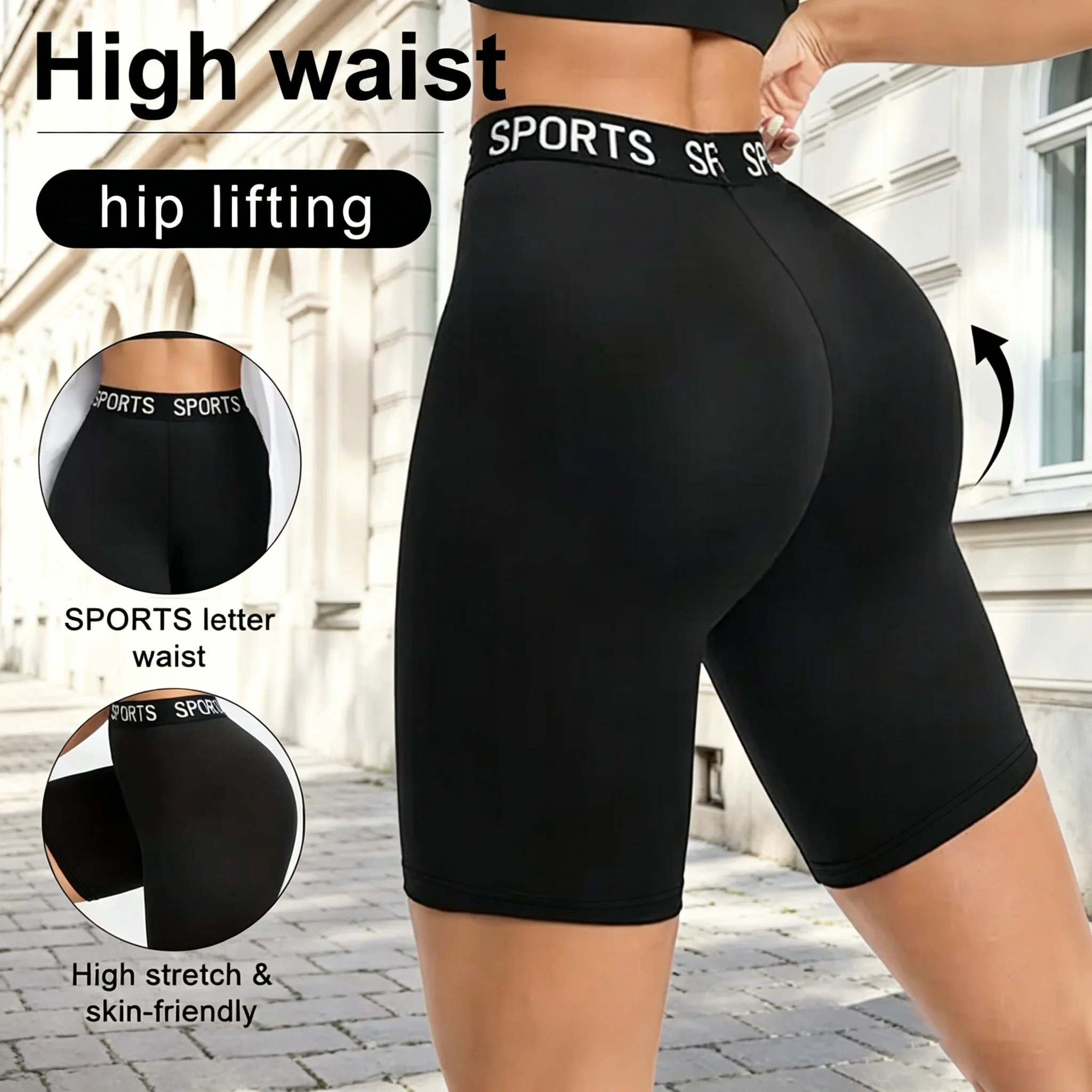 Women's Yoga Leggings Booty Lifting Fitness Sports Shorts High Waist Elastic Breathable Summer Workout Gym Casual Soft Shorts S9cd0b01684c248c38d016e1a57ac5eef3