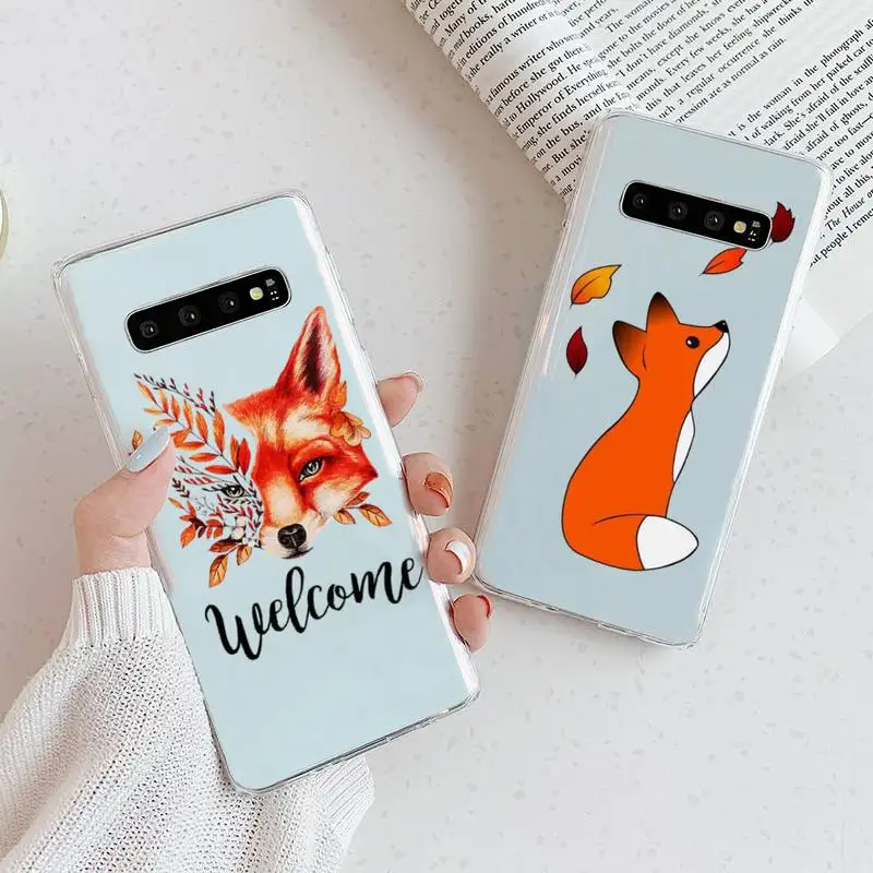 Cute Fox In Autunno Custodia Per Telefono Trasparente Per Samsung Galaxy A S Note 23 52 22 20 21 51 71 12 50 10 30 E Fe Ultra Plus