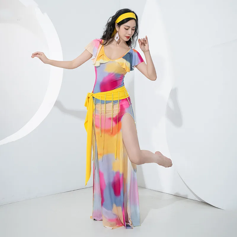 Shaabi Baladi Robe 4 Piece Set Women Belly Dance Costume Short