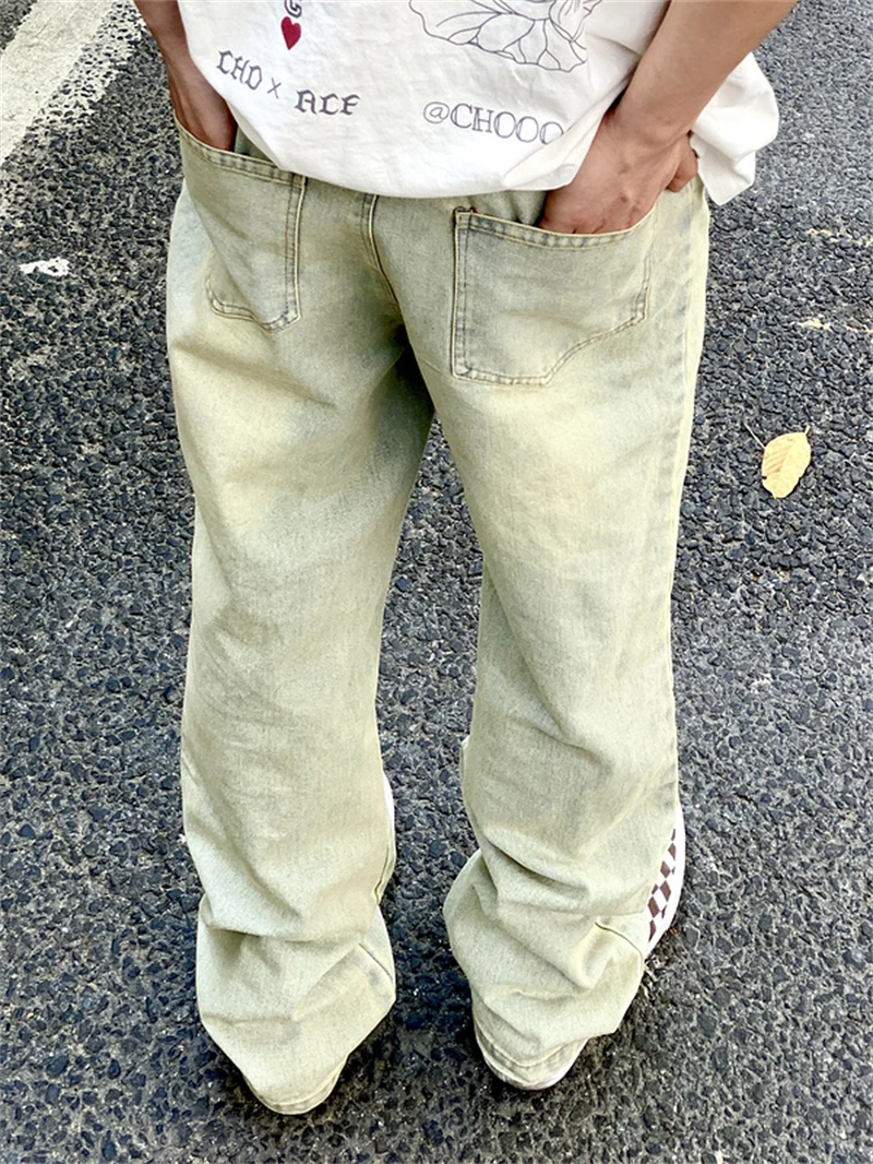 

23SS New Fasion Washed Heavy Fabric Jeans Men Women Best Quality Zipper Jeans Trouser Bermudas