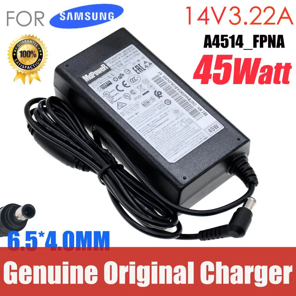 Original Ac Adapter Power Supply Charger For Samsung Led A4514_Fpna 14V 3.22A 45W U28E590D S22C300H Bn44-00800B Lu28E590Ds/Za