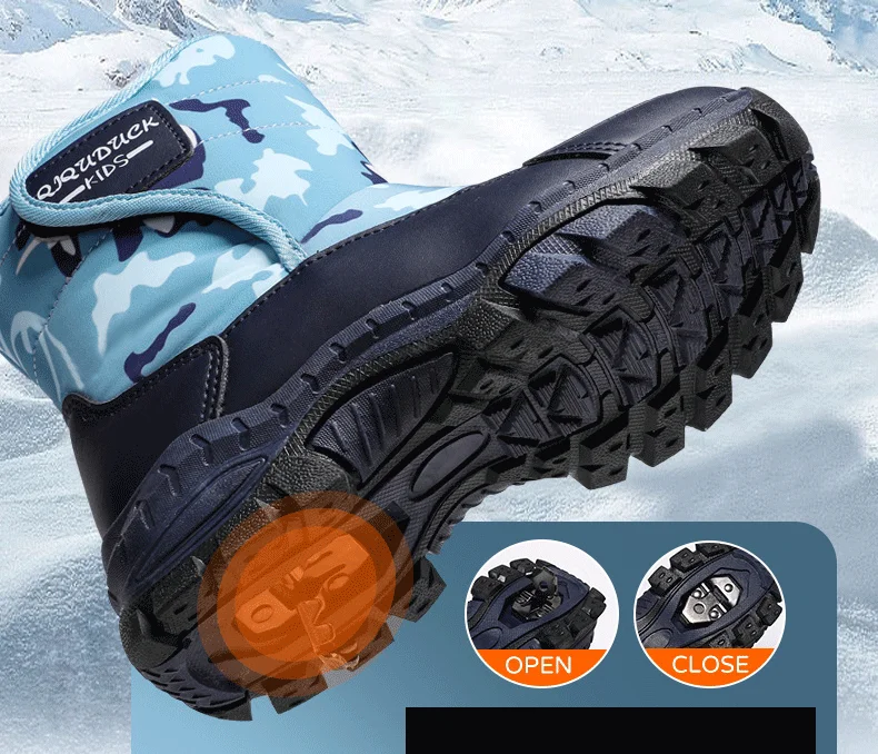 Winter kinder Warme Schnee Stiefel Jungen Nicht-rutsch Bequem Mädchen Pelz Schnee Stiefel Kinder Outdoor Plüsch Stiefeletten Baumwolle stiefel Neue – Detail 4