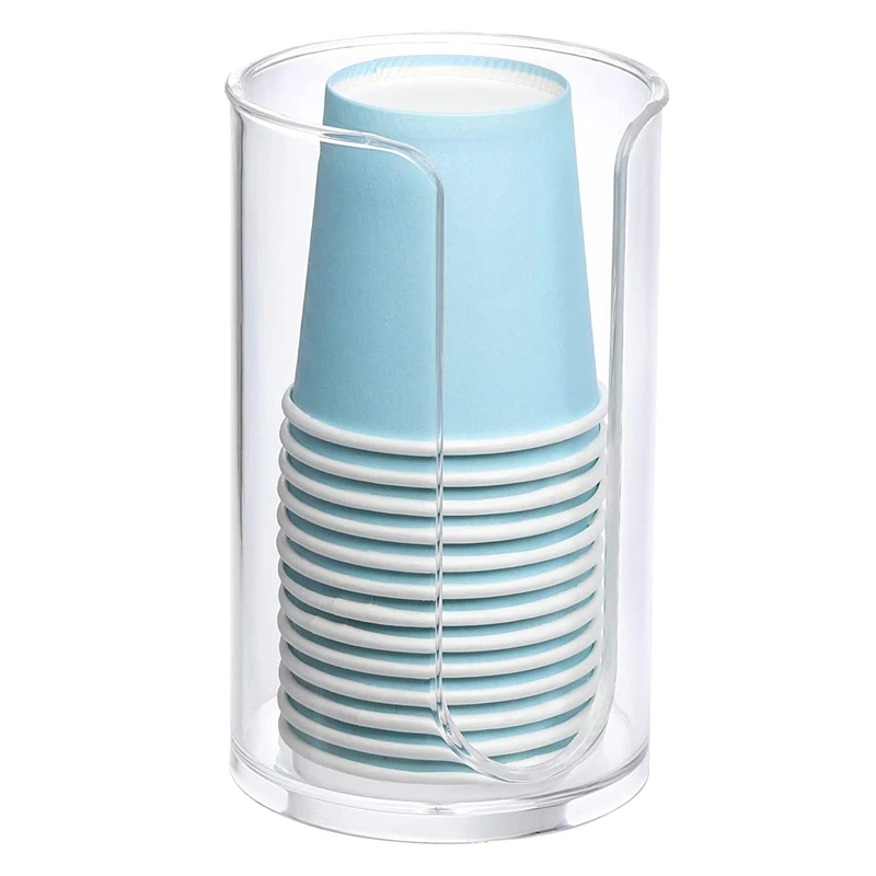 Acrylic Transparent Disposable Paper Cup Holder Cosmetic Cotton Storage Rack Bathroom Guest Room Counter Mouthwash Cup Holder