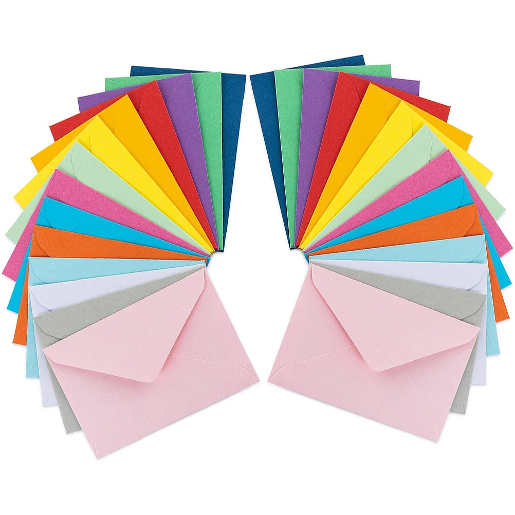 Kraft Paper Envelopes Window Envelopes Mailing Envelopes Mini Envelopes 50 Pcs Colored Small Envelopes Writing Letter Cover for Paper Stationery European Style Card Holder Cardboard