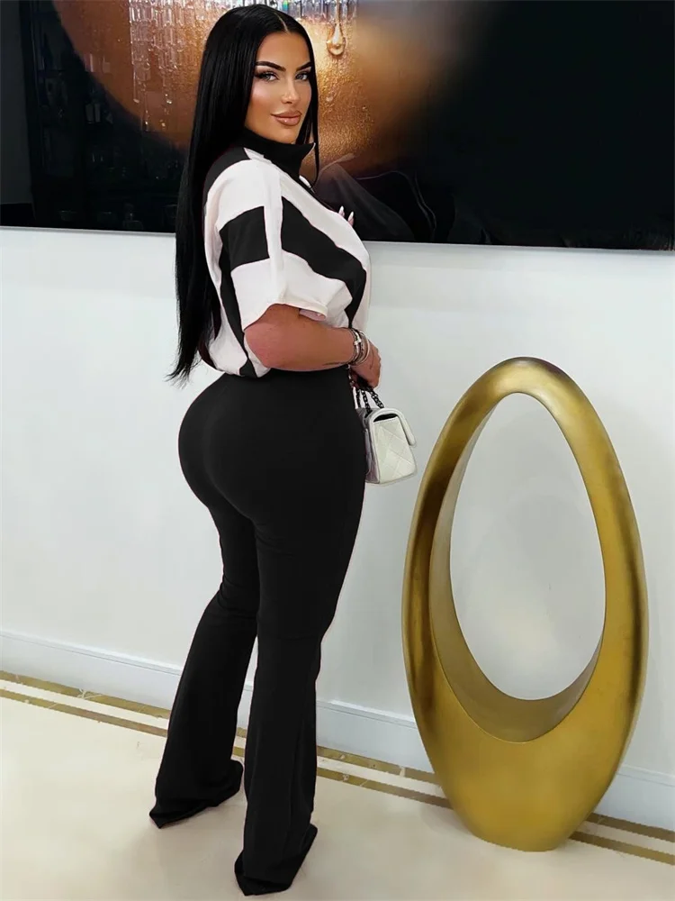 Wmstar Jumsuit Women Striped  Patchwork Casual New Zipper Up Matching Tracksuit One Piece Outfits Wholesale Dropshipping 2025