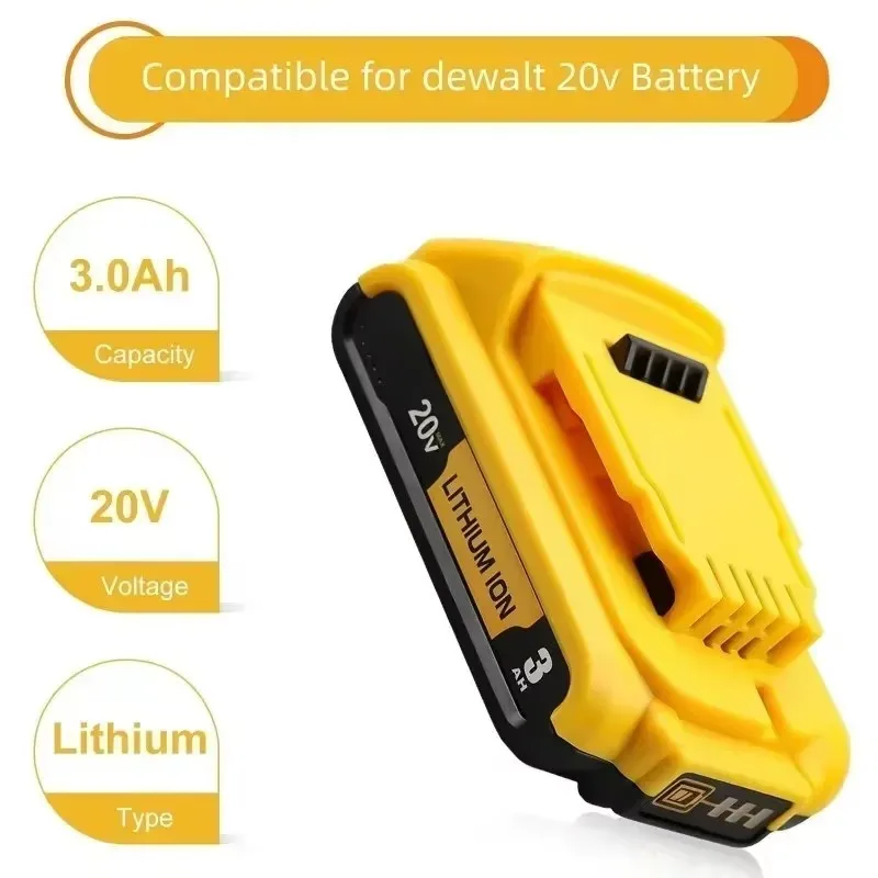 20V 3Ah DCB203 Lithium Battery Replacement for DeWalt 18v 20Volt Max Lithium Ion Battery DCB206 DCB205 DCB204 Power Tools 2