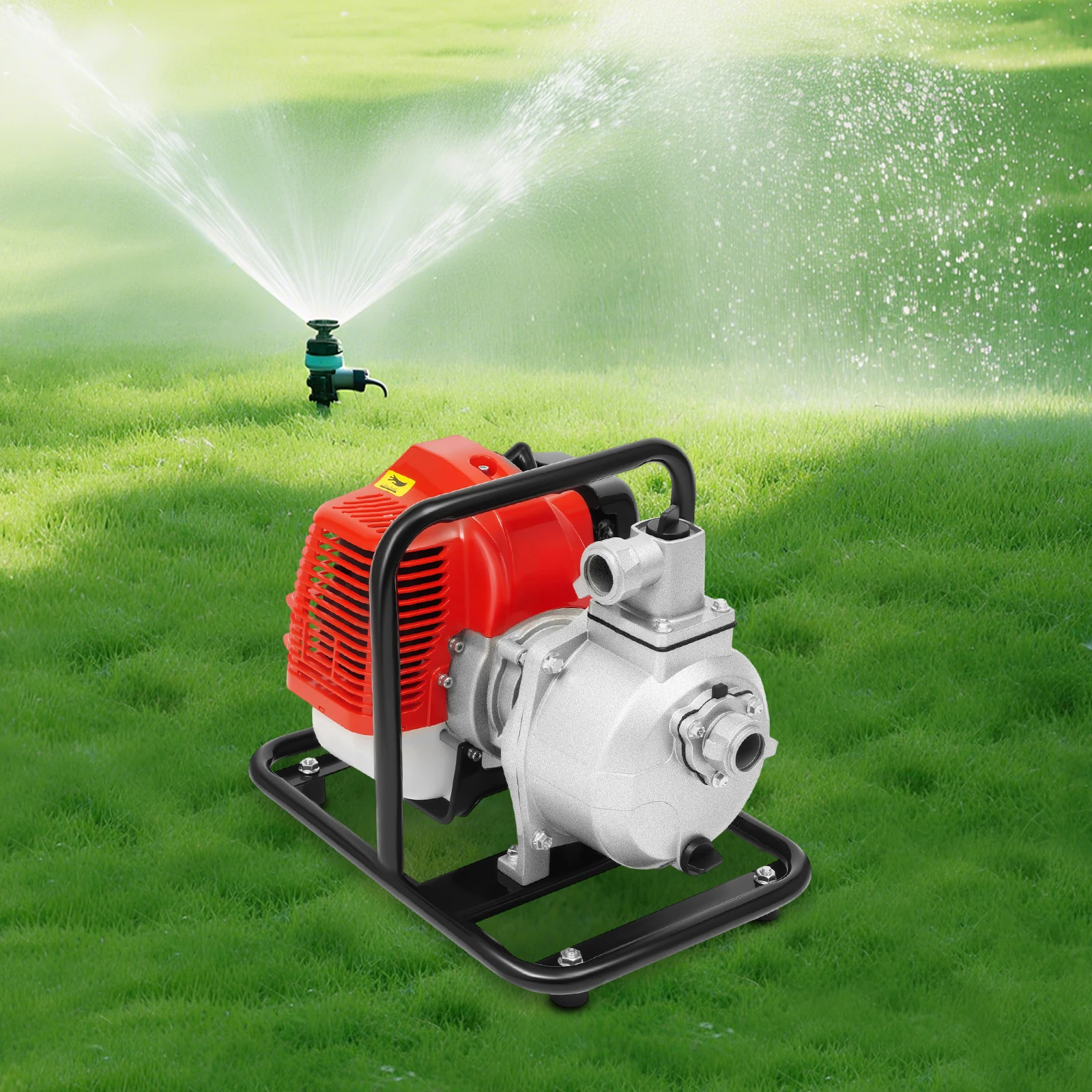 Gasoline Water Pump, 43cc 2-Stroke Portable Water Pump with Air Filter, Durable Carbon Steel Aluminum, for Irrigation Drainage