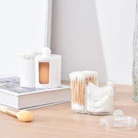 Cotton Round Pad Holder Powder Puff Storage Box Home Cotton Swab Box Makeup Organizer Dustproof Portable Durable Bathroom Jar 4