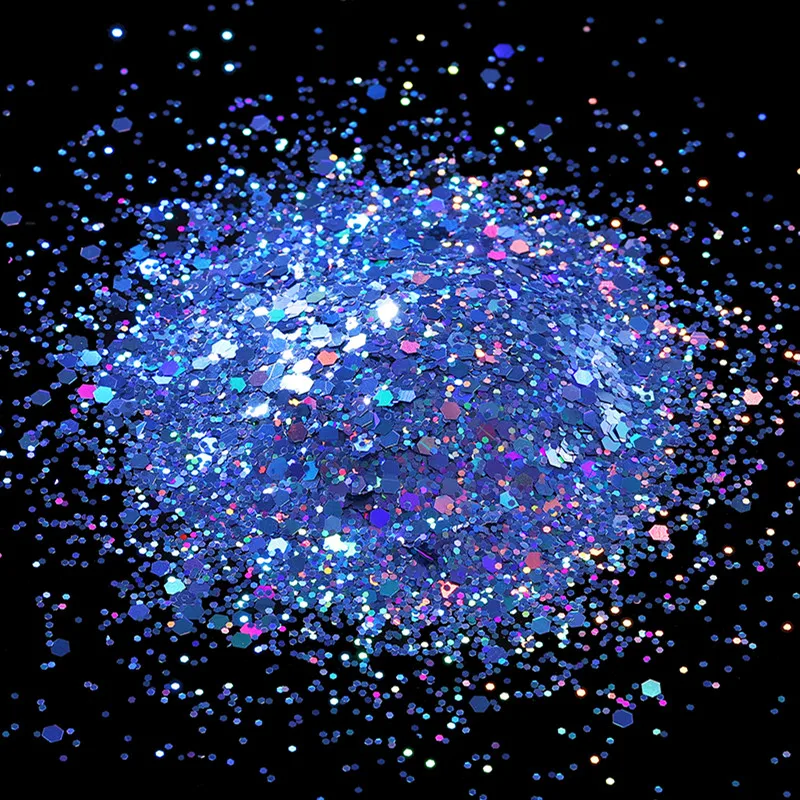 Holographic Chunky Glitter Flakes for DIY Nail Art & Epoxy Creations
