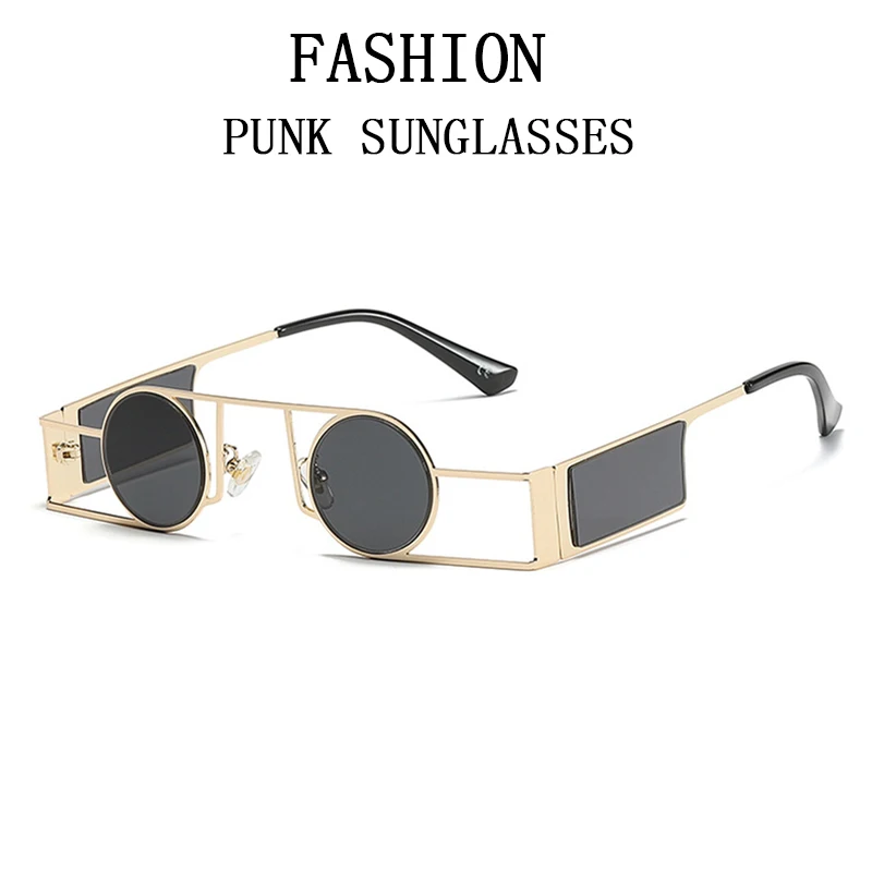 Round Punk Sunglasses For Men Fashion Glasses Steampunk