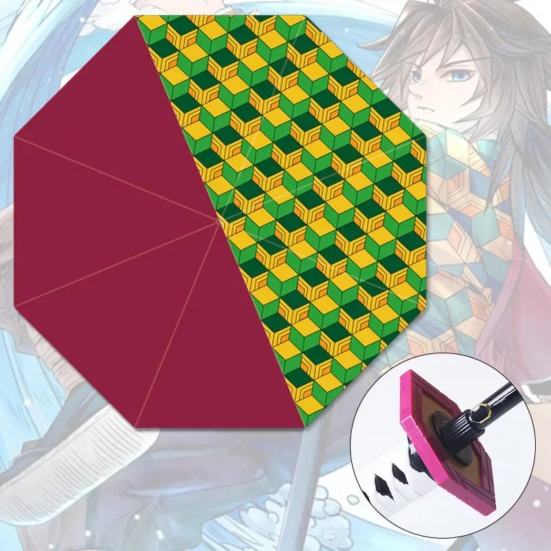 Parapluie Pliable Demon Slayer Tomioka Giyuu – Anti-UV Et Pluie, 3 Plis