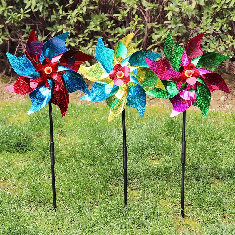 

Bird Repeller Pinwheel Reflective Protect Garden Plant Flower Bird Repellent Windmill Garden Decoration