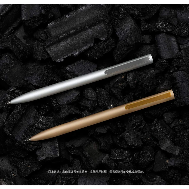 Xiaomi-bolígrafos Mijia originales de aleación de aluminio, plumas de firma  de 0,5mm, recambio suizo