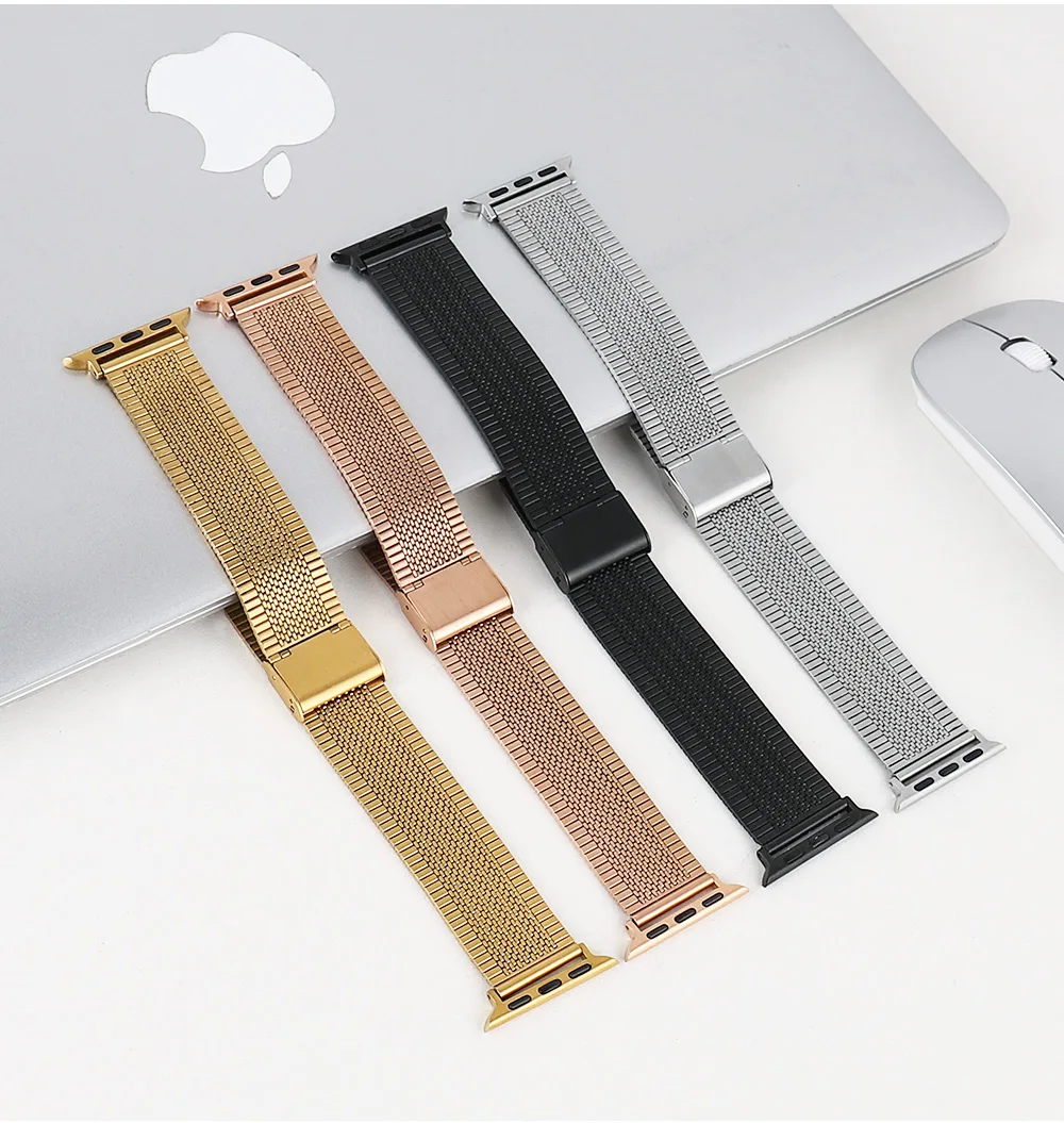 Ремешок для Apple watch band 44 мм 40 42 38 41 45 металлический браслет из нержавеющей стали