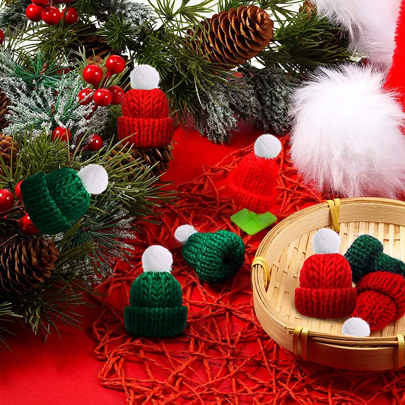

Woolen Small Hat Christmas Diy Home Accessories,Mini Knitted Hat Handmade Accessories,Christmas Tree Decoration Cute Fur Ball