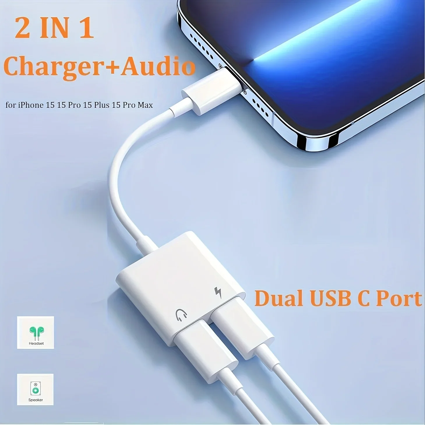 Universal 2-in-1 USB-C Audio & Charging Adapter