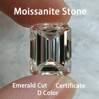 Moissanite Stone D Color Emerald Cut VVS1 Gemstone  Diy Charms Jewelry Material Pass Diamond Tester with GRA Certificate 1