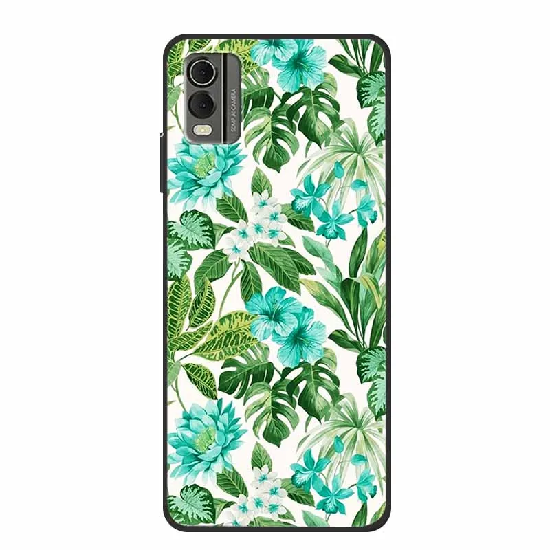 Luxury TPU Soft Silicone Back Cover with Lovely Floral Design - Shockproof Phone Protector