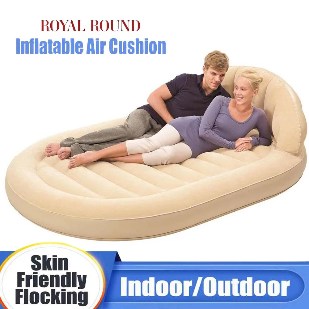 

Надувные кровати, круговой матрас со спинкой, воздушная подушка, утолщенная, флокирующая, кемпинг, дом, Воздушная кровать, мягкий диван, уличная мебель